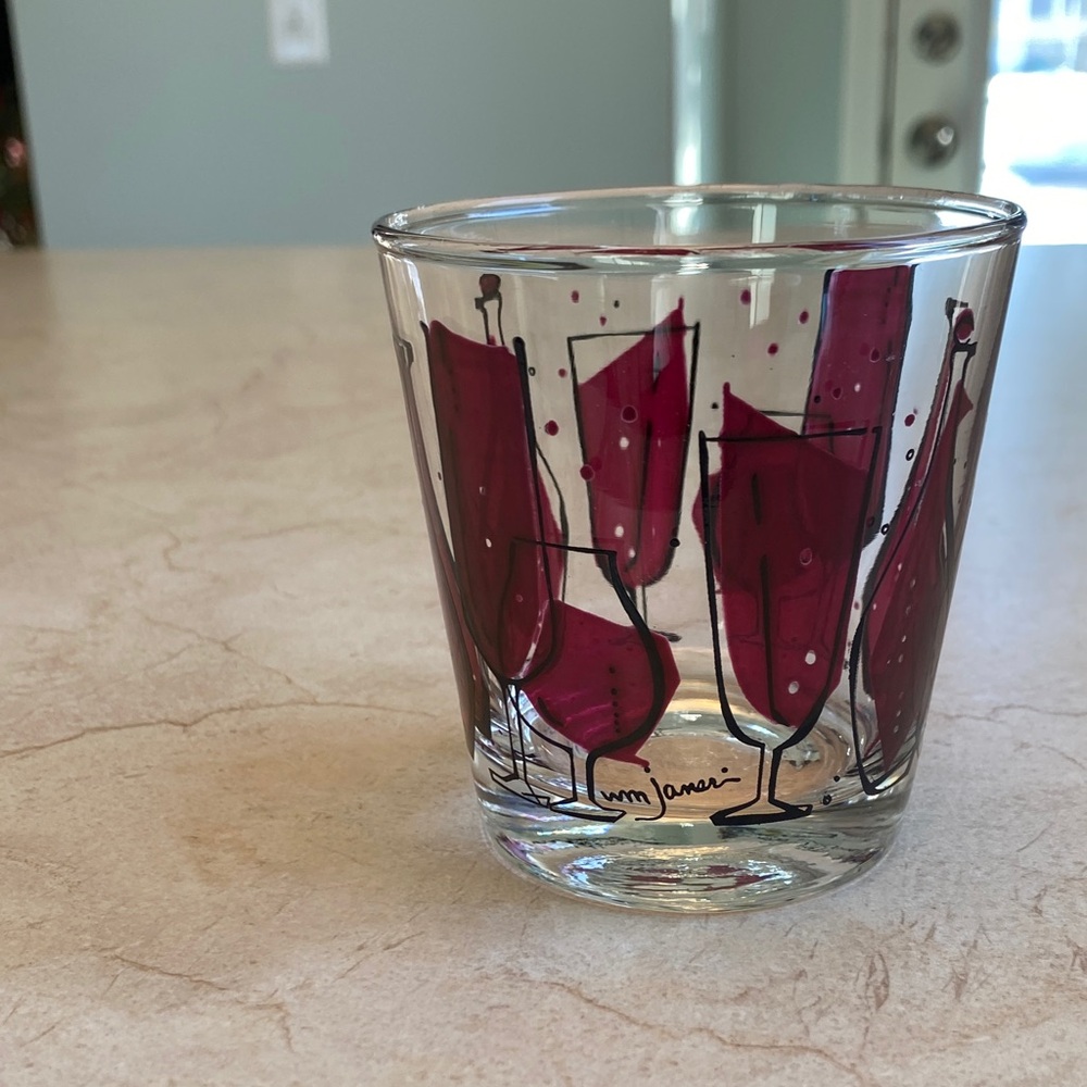 Artistic Painted Wine Glass by W.M. Janer